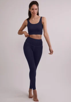 Yoga Leggins aus Bambus mit hohem Bund navy