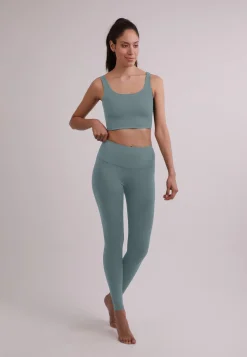 Yoga Leggins aus recyceltem Polyester und hohem Bund shade of grey