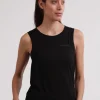 Yoga T-Shirt ärmellos aus Bambus schwarz