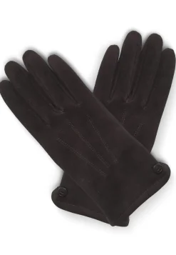 Ziegen Wildlederhandschuhe mit Kaschmirfutter schwarz