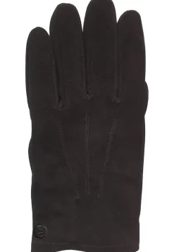 Ziegen Wildlederhandschuhe mit Kaschmirfutter schwarz