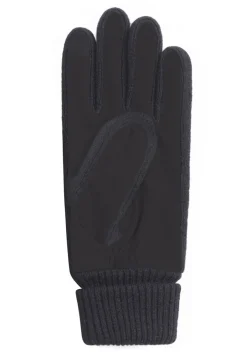 Ziegen Wildlederhandschuhe mit Kaschmirfutter und Stulpen touchscreen schwarz