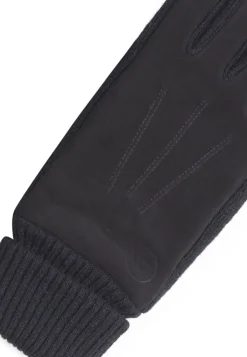 Ziegen Wildlederhandschuhe mit Kaschmirfutter und Stulpen touchscreen schwarz